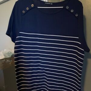 Staccato Navy and White Striped Top